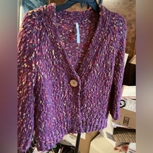 Leo & Nicole Multicolored Single Button Shrug/Cardigan size Medium